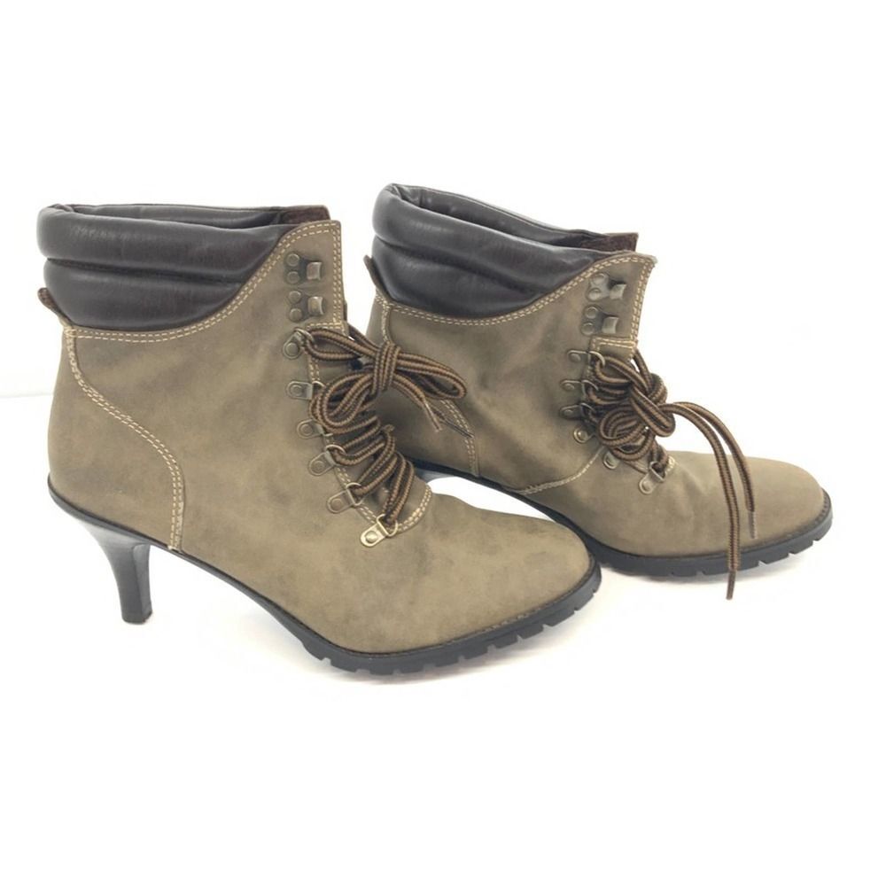 Rampage Womens Morely Olive Brown Boots 10